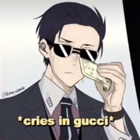 cries in gucci meme.